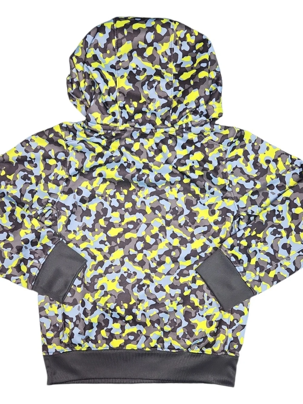 Nike Kids Gray, Green & Light Blue Camo Therma-fit Hoodie Size 4